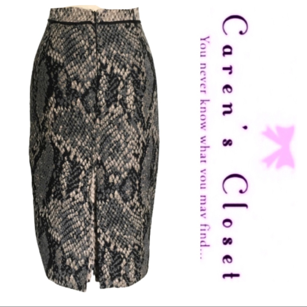 Tahari Leopard Print Double Slit Pencil Skirt - Picture 5 of 6